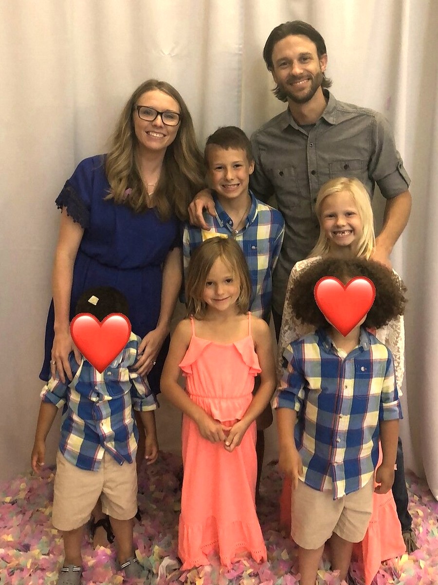 Katy's family during their foster care season