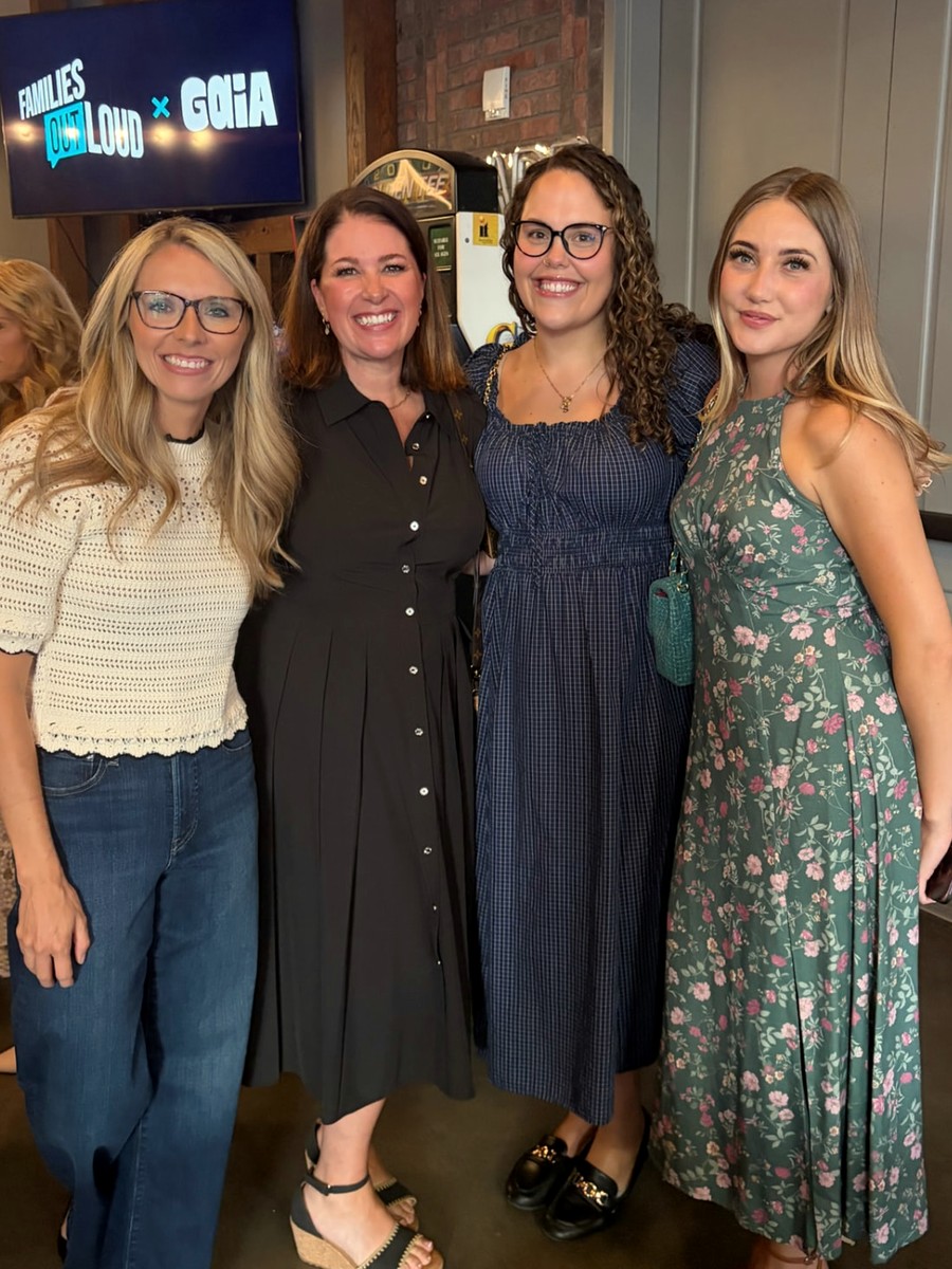 Katy with friends at a Families Out Loud event